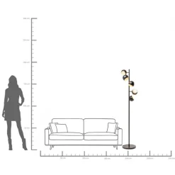 KARE Stehleuchte Calotta Schwarz 5er 180cm