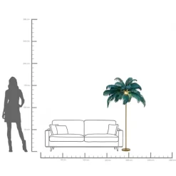 KARE Stehleuchte Feather Palm Grün 165cm