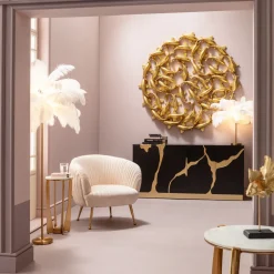 KARE Stehleuchte Feather Palm Weiß 165cm