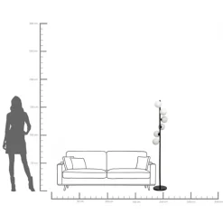 KARE Stehleuchte Scala Balls Milky Schwarz 160cm