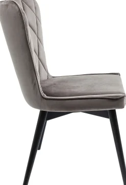 KARE Stuhl Black Marshall Velvet Grau