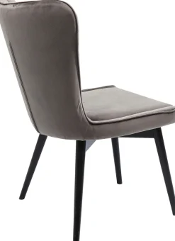 KARE Stuhl Black Marshall Velvet Grau