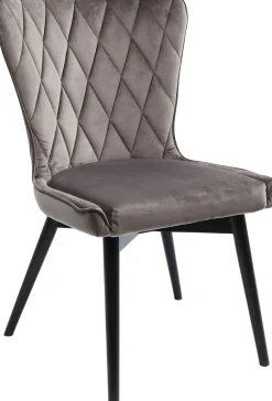 KARE Stuhl Black Marshall Velvet Grau