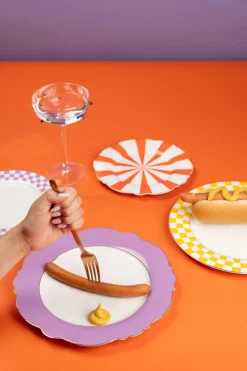 KARE Teller Harlequin Lila Ø27cm