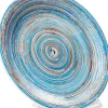 KARE Teller Swirl Blau Ø19cm
