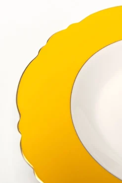 KARE Teller Tief Harlequin Gelb Ø23cm