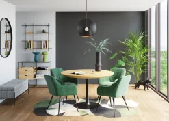 KARE Tisch Invitation Set Eiche Schwarz Ø120cm