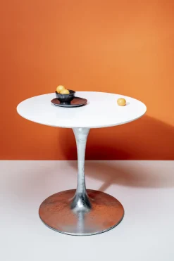 KARE Tisch Invitation Set Weiß Zink Ø90cm