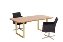 KARE Tisch Jackie Eiche Messing 160x80