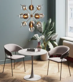 KARE Tisch Schickeria Marmor Weiß Ø80cm