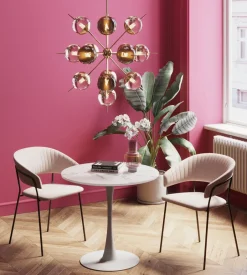 KARE Tisch Schickeria Marmor Weiß Ø80cm