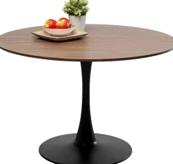 KARE Tisch Schickeria Walnussoptik Schwarz Ø110cm