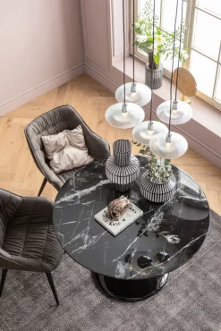 KARE Tisch Solo Marble Schwarz Ø110