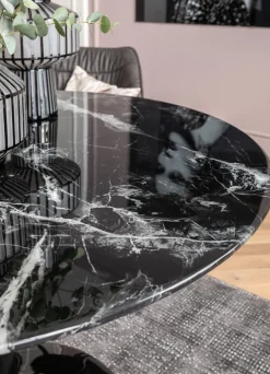 KARE Tisch Solo Marble Schwarz Ø110