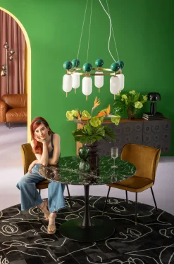 KARE Tisch Veneto Marmor Schwarz Ø110cm