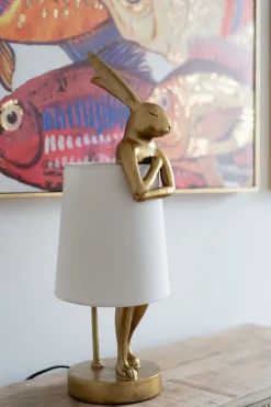 KARE Tischleuchte Animal Rabbit Gold/Weiß 50cm