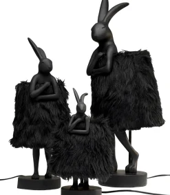 KARE Tischleuchte Animal Rabbit Fur Schwarz/Gold 68cm
