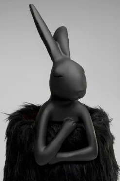 KARE Tischleuchte Animal Rabbit Fur Schwarz/Gold 68cm