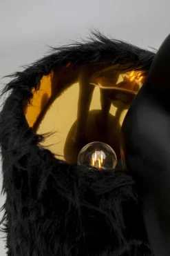KARE Tischleuchte Animal Rabbit Fur Schwarz/Gold 68cm