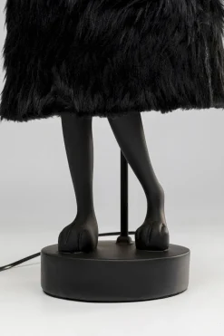 KARE Tischleuchte Animal Rabbit Fur Schwarz/Gold 68cm