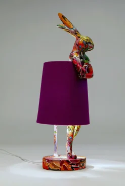 KARE Tischleuchte Animal Rabbit Graffiti/Lila 50cm