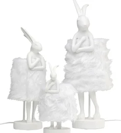 KARE Tischleuchte Animal Rabbit Fur Weiß/Silber 68cm