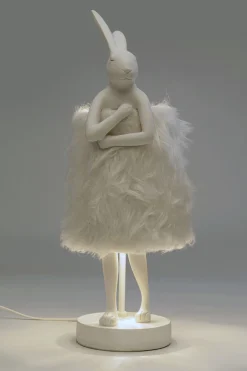 KARE Tischleuchte Animal Rabbit Fur Weiß/Silber 50cm