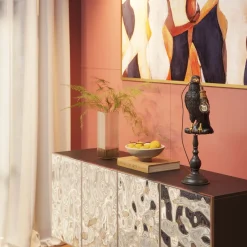 KARE Tischleuchte Animal Sitting Crow Matt Schwarz 61cm