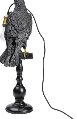 KARE Tischleuchte Animal Sitting Crow Matt Schwarz 61cm