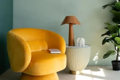 KARE Tischleuchte Cloudy Rund Orange 49cm