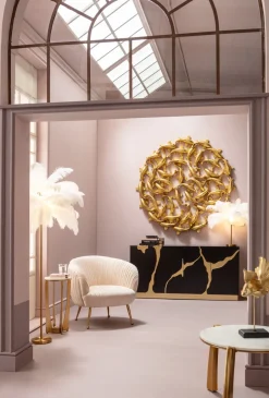 KARE Tischleuchte Feather Palm Weiß 60cm