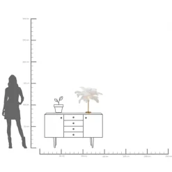 KARE Tischleuchte Feather Palm Weiß 60cm