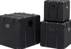 KARE Truhe Voyage Schwarz (3/Set)