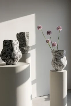 KARE Vase Anemone Grau 33cm