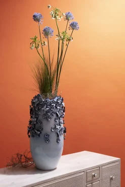 KARE Vase Butterflies Lightblue 50cm