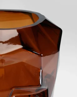 KARE Vase Prisma Face Braun 30cm