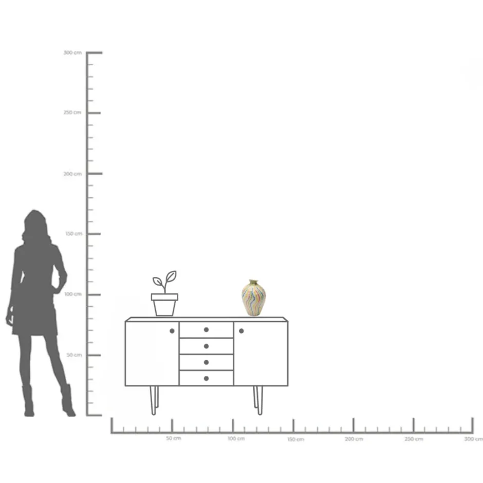 KARE Vase Rivers Colore 30cm