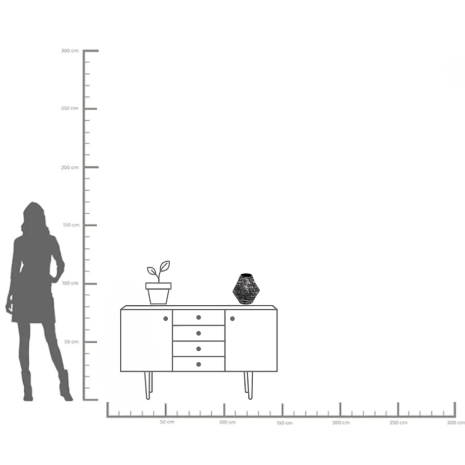 KARE Vase Volante Schwarz 27cm