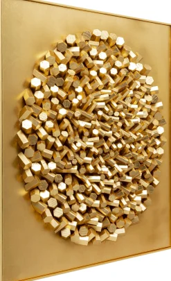 KARE Wandobjekt Mikado Gold 120x120cm