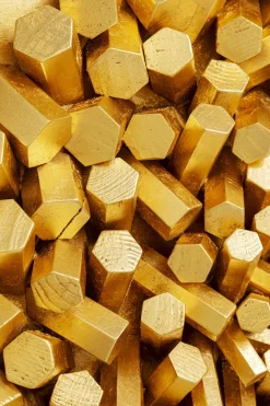 KARE Wandobjekt Mikado Gold 120x120cm