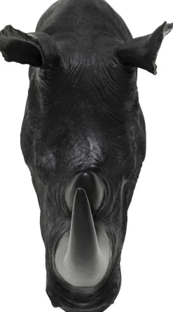KARE Wandobjekt Rhino Head Antique Schwarz 22x43cm