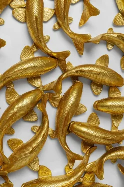 KARE Wandobjekt School of Koi Gold Ø160cm