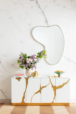 KARE Wandspiegel Shape Brass 110x120cm