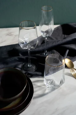 KARE Wasserglas Diamond Gold Rim