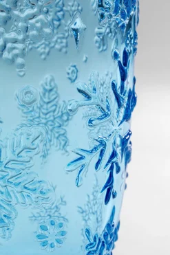 KARE Wasserglas Ice Flowers Blau